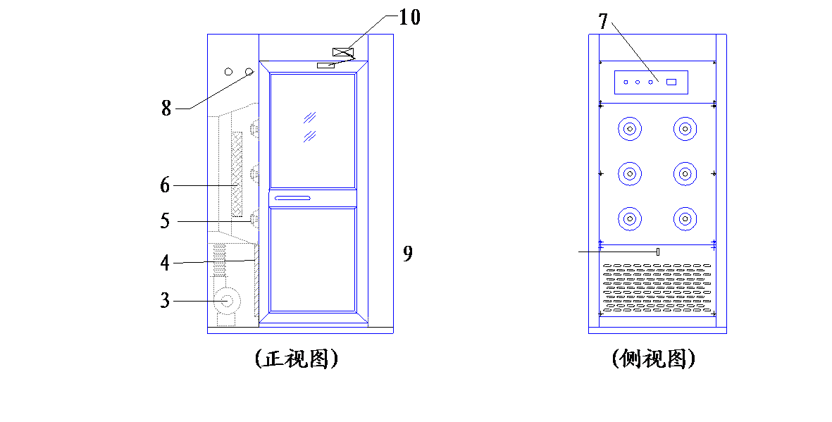风淋室正视图 风淋室正视图